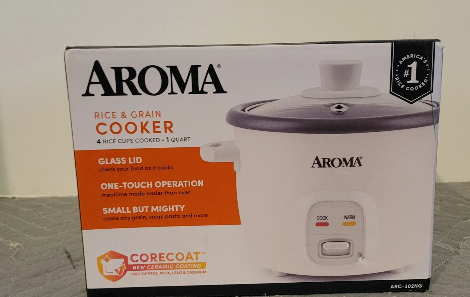 AROMA 4 Cup Grain and Rice Cooker, Blue