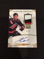 2019-20 UD The Cup Julien Gauthier Signature Materials 3 Color Patch Auto /99