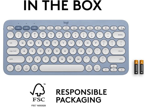 Logitech Pebble Keys 2 K380s Bluetooth Keyboard Slim Multi-Device Tonal Blue - 第 4/5 張圖片