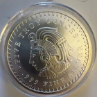 Aztec Calendar Cuauhtemoc 5 Troy OZ  .999 Fine Silver Round Nice BU In Capsule