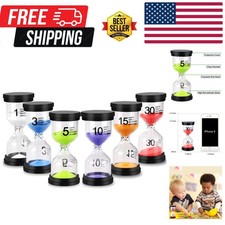 6-Pack Colorful Hourglass Sand Timers - Versatile Timing for Home and Classroom