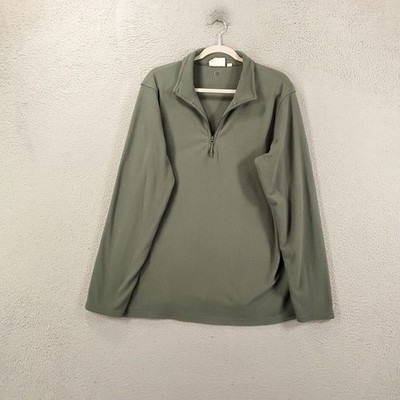 Mountain Warehouse Sweater Mens XL 1/4 Zip Fleece Sweatshirt Pullover Gray Green