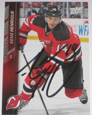 ADAM HENRIQUE SIGNED 15-16 UPPER DECK NEW JERSEY DEVILS CARD AUTOGRAPH AUTO!!