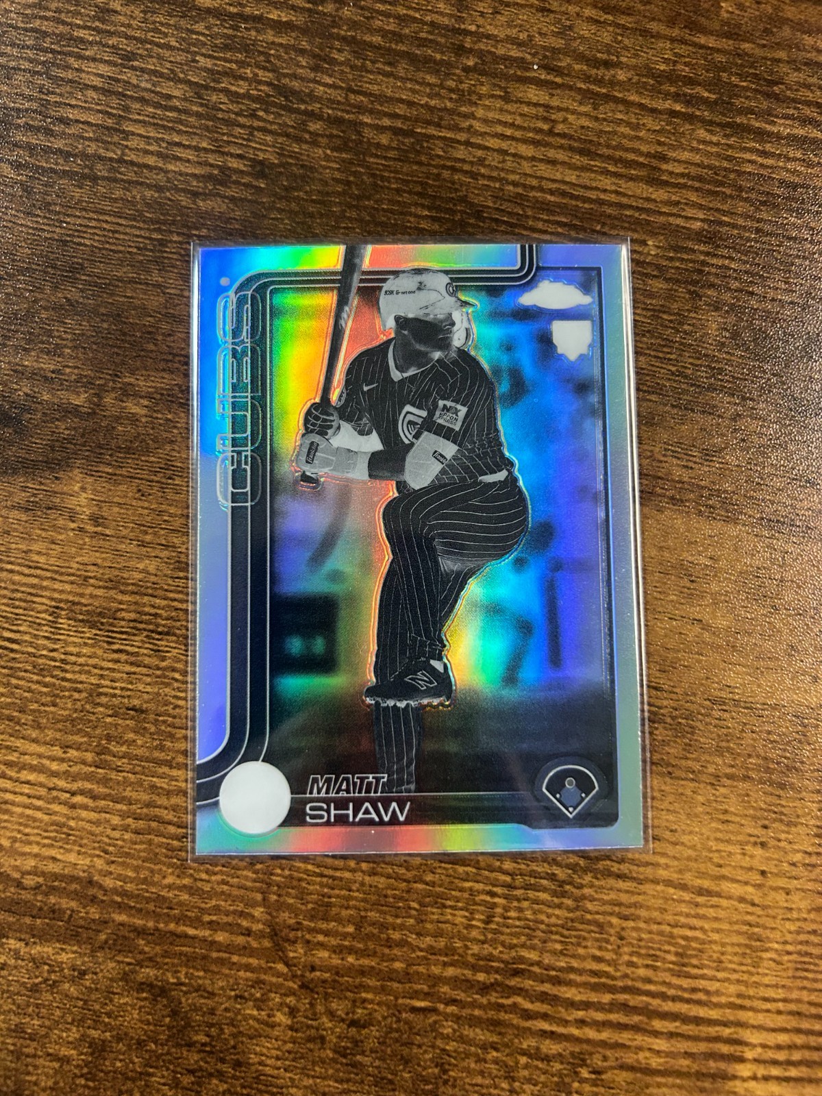 2025 Topps Chrome Matt Shaw Rookie Card Negative Refractor #219