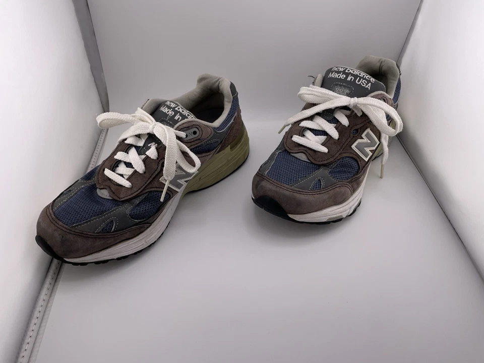 New Balance 993 Shoe Womens Size 5.5 Brown Blue Suede Athletic Running Sneakers - Photo 2/4