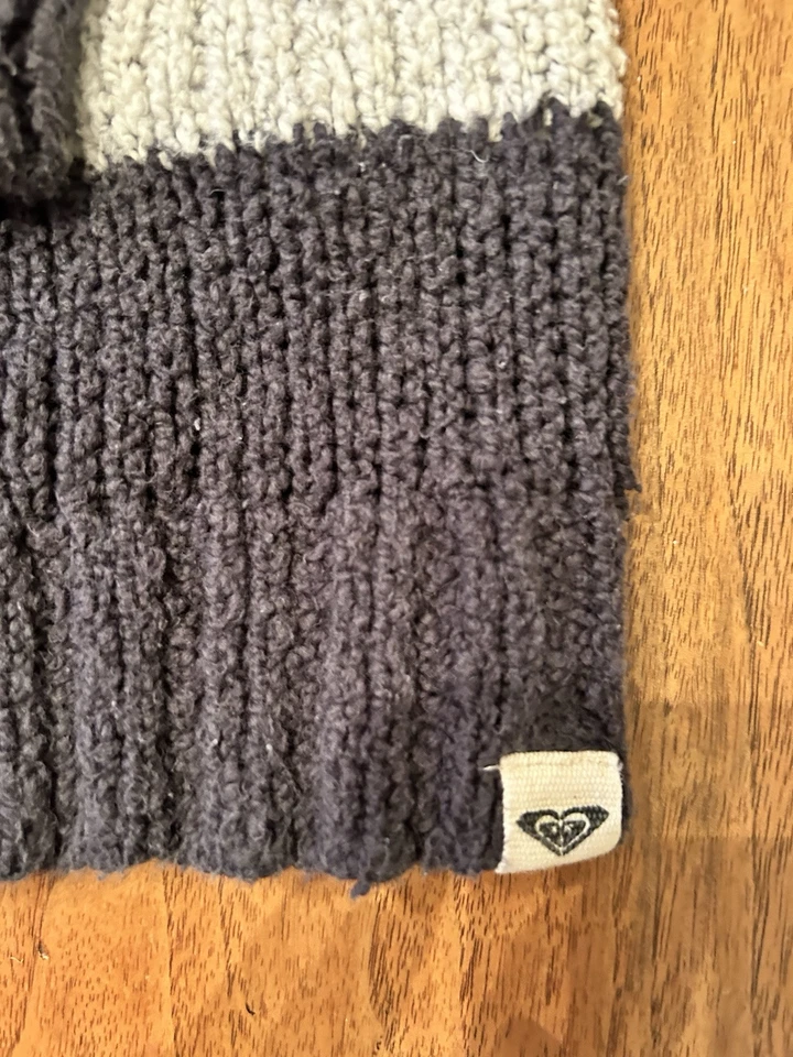 Женский маленький кардиган Roxy свитер черная и белая полоса - Изображение 3 из 4