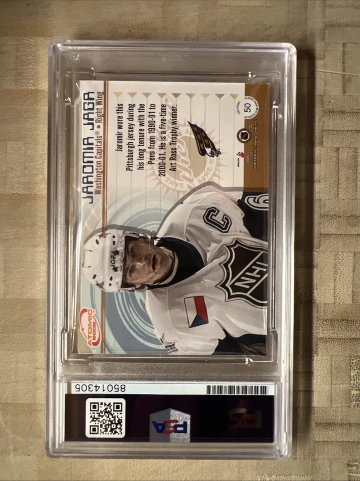 2001-2002 Atomic Jaromir Jagr On Card Auto Game Worn Jersey PSA 10 Gem Mint - Image 2 of 2
