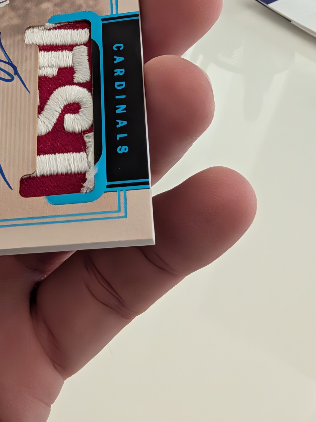 2024 Panini One Trey Benson Rookie Dual Patch Auto Blue /5 Cardinals view 7
