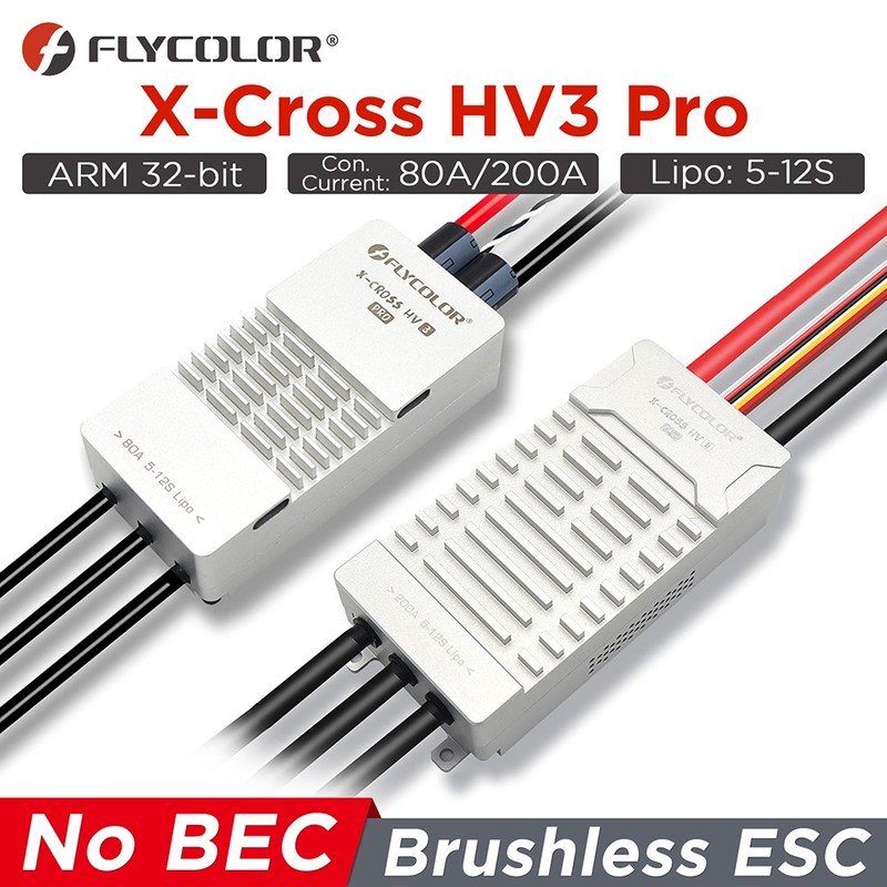 Flycolor X-CROSS HV3 PRO 80A 200A Brushless ESC  5-12S No BEC for RC FPV Drone