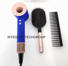 OEM Dyson Supersonic Hair Dryer Electric Blue/Blush Fast Drying Brush Comb Set