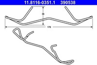 NEU - ATE 11.8116-0351.1 Feder, Bremssattel FüR VW