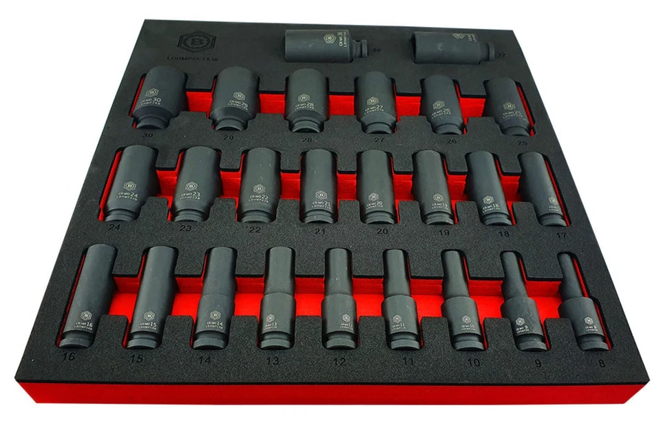25Pc 1/2" Drive Deep 6-Point Impact Socket Set, 8-36mm By Britool Hallmark - Image 3 of 4
