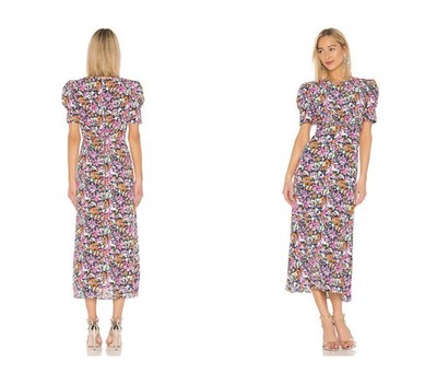 SALONI Bianca Dress Midi Dress 100% Silk - Size UK 8 / US 4 - Original $695