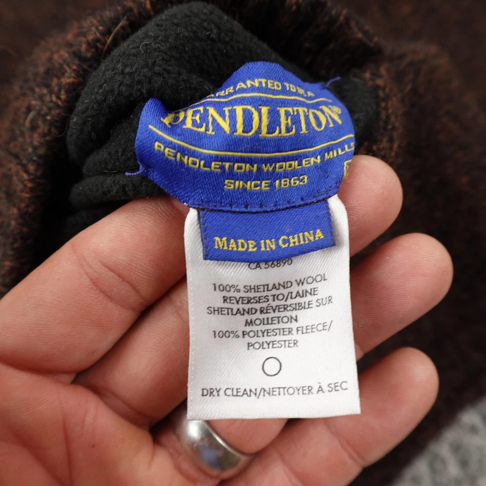 Pendleton Vest Mens 2XL Brown Ragg Reversible Wool Fleece Zip Sleeveless Jacket - Image 3 of 4