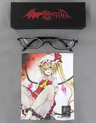 Toho Project Flandre Scarlet Glasses Black Clear Lens Handmade Wings Design