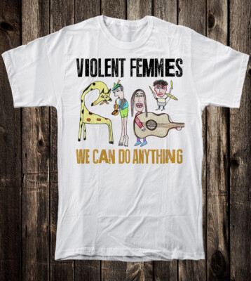 Retro Tee T Shirt  90's Punk Rock Grunge Violent Femmes We Can Do Anything