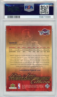2003 Upper Deck LeBron James RC PSA 9 Mint Freshman Season Future 