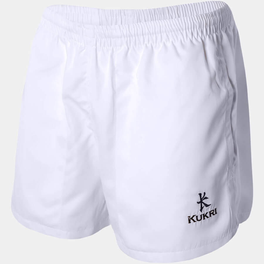 Kukri Rugby Shorts Men's Poly Twill Rugby Shorts with Pockets White