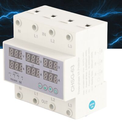 (63A)AC 390-500 V 3-Phasen-DIN-Schienen-Voltmeter Amperemeter Automatischer