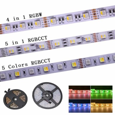5050 12V/24V 4 in 1 5 in 1 chips RGBCCT 60LEDs/M RGBW RGBWW LED strip light 5M
