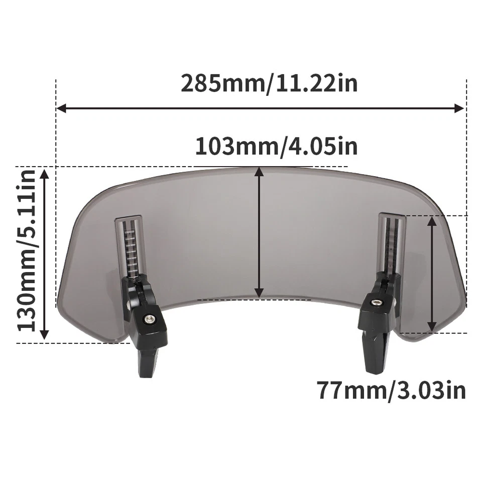 Extensão defletora de tela de vento General Motorcycle para BMW Kawasaki - Imagem 2 de 4