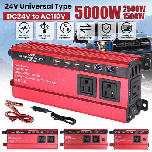 5000W 2500W 12V 24V A 110V Convertidor Con 4 USB Para Carro Inversor Corriente - Picture 24 of 96