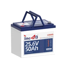 Timeusb 25,6V 50Ah LiFePO4 Battery with Low-Temp Protection for Trolling Motor