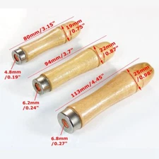 5Pcs Stainless Steel Ring Hardwood DIY Gifts Wooden File Handle Fit Home Tool