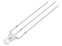 2X OSRWPA3131A Led 3 Mm Zweifarbig Rot/Kaltweiß 3000-4200Mcd 30° Anode Optosuppl