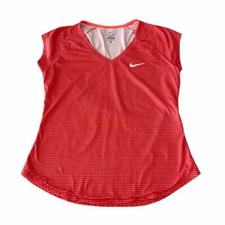 Womens Nike Medium Dri Fit Orange Geometric Print T-Shirt Top