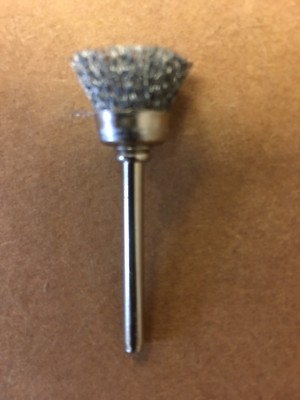 HIGHTBRUSH S1863 1' 'MINIATURE CUP BRUSH STAINLESS STEEL 1/8'' SHAFT 20 PACK