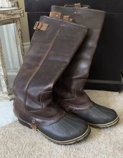 RARE SOREL SLIMPACK TALL 9.5 Equestrian Riding  Waterproof - Nutmeg Brown