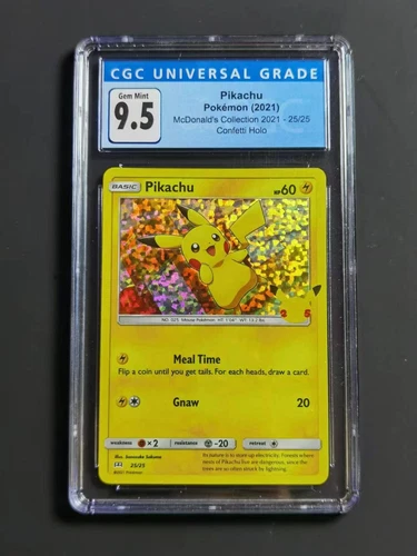 2021 pokemon MacDonald's collection 25/25 pikachu confetti holo CGC9.5