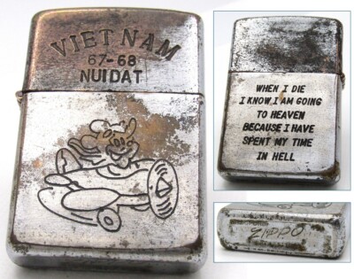 Vietnam Mickey Mouse 67-68 NUI DAT Zippo Oil Lighter 1967 Vietnam Mickey Mouse 67-68 NUI DAT Zippo Oil Lighter 1967