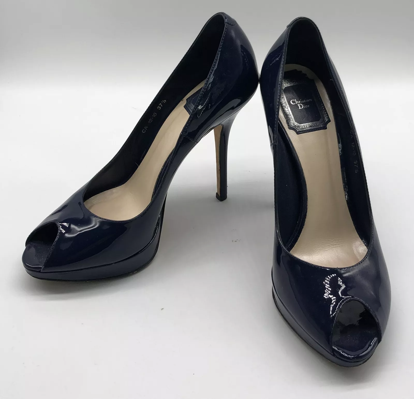 Pompe plate forme orteil peint marine Christian Dior « Miss Dior » taille 37,5