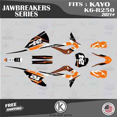 Graphics Kit for KAYO K6-R 250 Dirt Bike (2021+) Jawbreakers Series - Orange