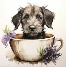 Watercolor Irish Wolfhound Painting Art Print 8x11 inch