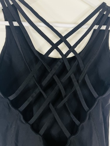 Black Milk Active Bodysuit Size 8 / US4 Black Logo Romper Dancewear Strappy Back - Picture 6 of 8