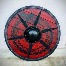 Scudo vichingo - autentico scudo vichingo Ouroboros indossato da battaglia Ki...