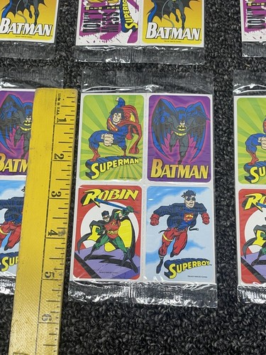 Vintage Sealed 44 Superboy Superman Batman Robin Stickers 1995 Walmart Kids Meal - Picture 16 of 16