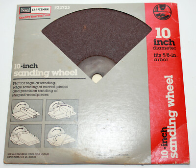 NOS Craftsman 22723 10  Med/Coarse 2 Sided Sanding Wheel 3 Extra Discs USA Made