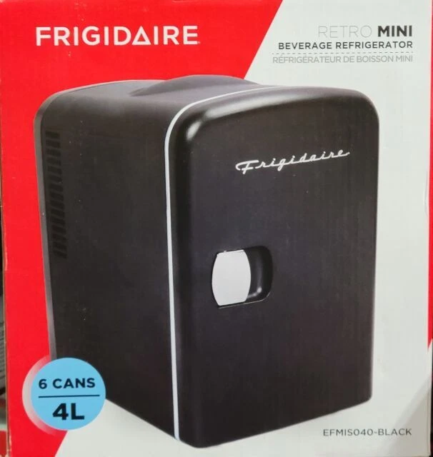 Frigidaire EFMIS040-BLK 6-Can 4 L Mini Retro Beverage Fridge - Black