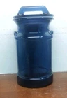 Vintage LE Smith Cobalt Blue Glass Lid Apothecary Jar Canister Milk Can 10.5"