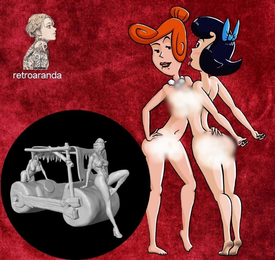 Kit maqueta Para montar y pintar,miniatura - Betty y vilma Los Picapiedras . - Imagen 2 de 2