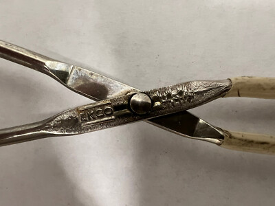 Vintage Ekco Kitchen Tongs Stainless Steel Metal Scissor Grippers