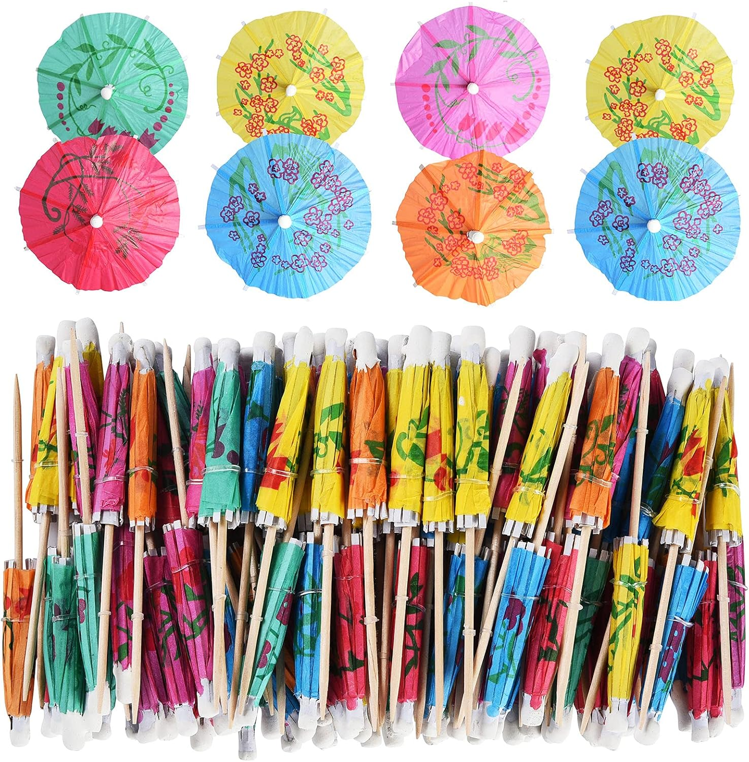 144-Pack Cocktail Umbrellas, Cupcake Toppers, Luau Parasols, and Toothpicks
