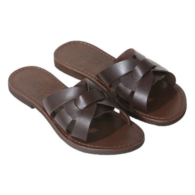 Damen Leder Halbschuhe Sandalen Echtleder Made in Italy