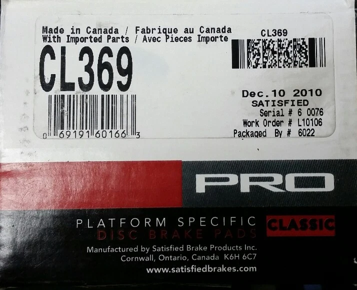 Frenos de disco satisfechos Chevrolet GMC CL369 Foto 4 de 4