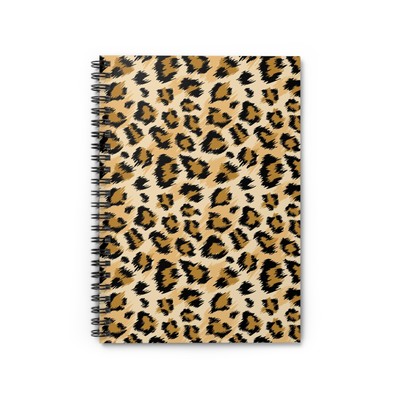 Leopard Print Spiral Notebook - Ruled Line, Journal, Diary, Writing Pad