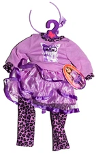 My Life As Doll Leopards & Frill Tutu Outfit Purple Cat Shirt Fits 18" Dolls